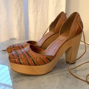 Made well 1937 ankle tie platform clogs